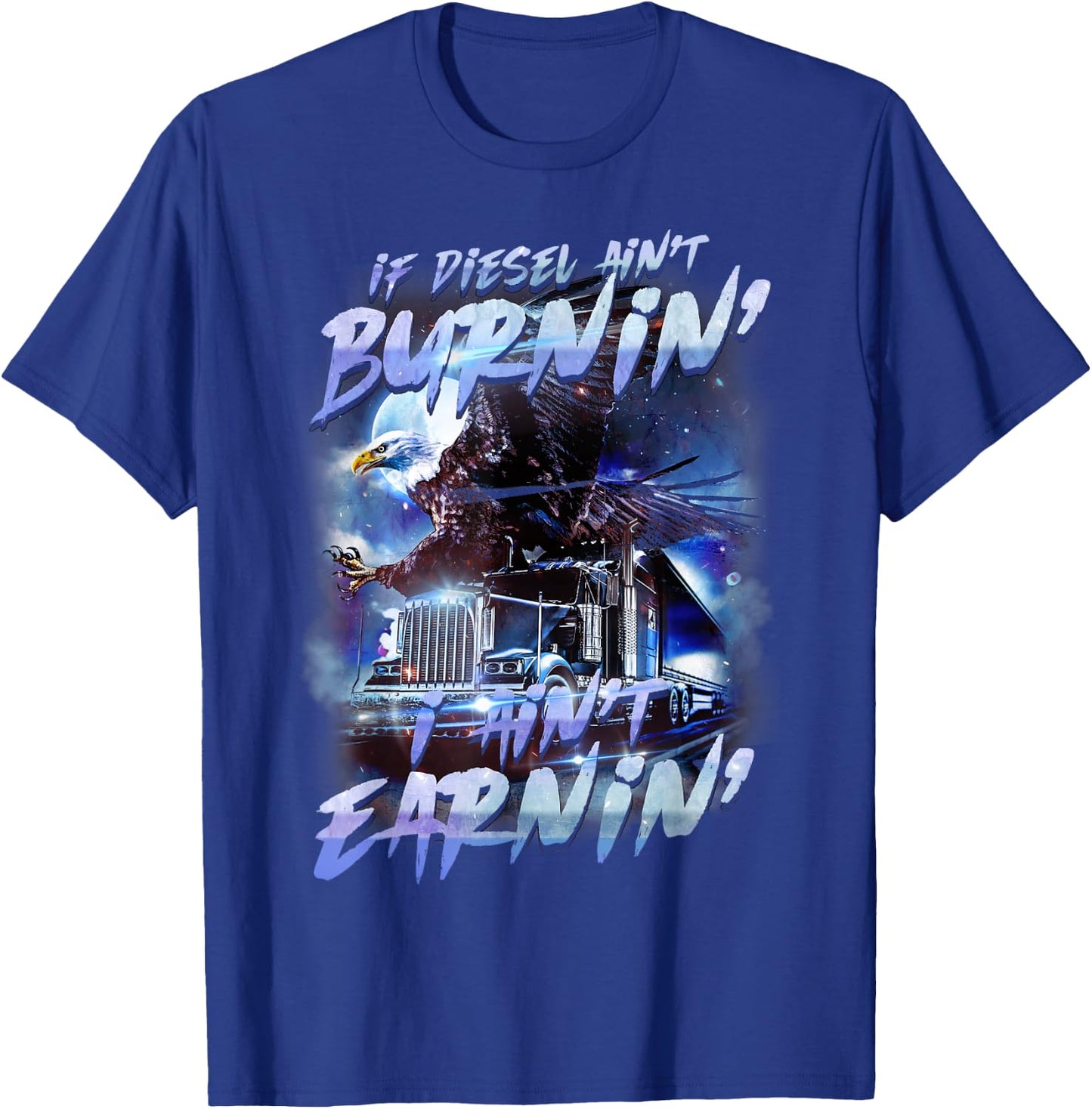 Truck Driver Design Dad Big Rig Semi-Trailer Truckin T-Shirt - T-Shirt | Royal
