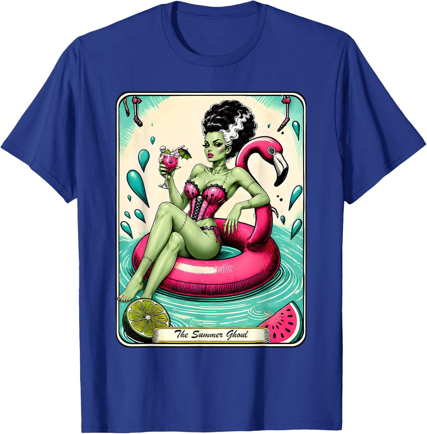 Spooky Summer Ghoul Summerween Goth Tarot Card T-Shirt - T-Shirt | Royal