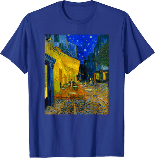 Famous Artist Cafe Terrace at Night Van Gogh Art Painting T-Shirt - T-Shirt | Royal
