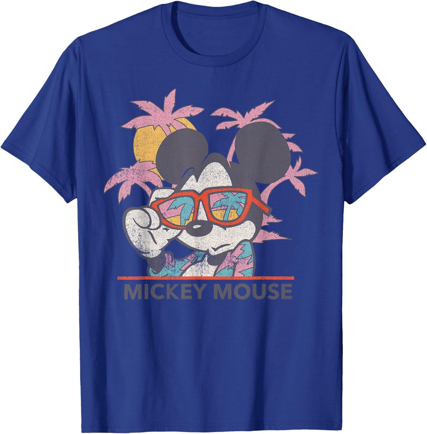 Disney Mickey and Friends Mickey Mouse Tropical Portrait Small T-Shirt - T-Shirt | Royal