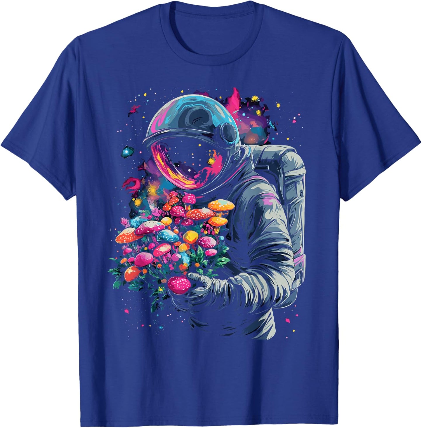 Trippy EDM Mushroom Astronaut Psychedelic T-Shirt - T-Shirt | Royal