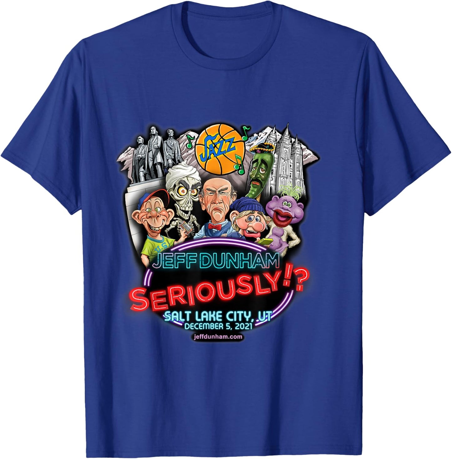 Jeff Dunham Salt Lake City, UT T-Shirt - T-Shirt | Royal