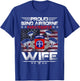 Proud 82nd Airborne Paratrooper Wife US Flag - Veterans T-Shirt - T-Shirt | Royal