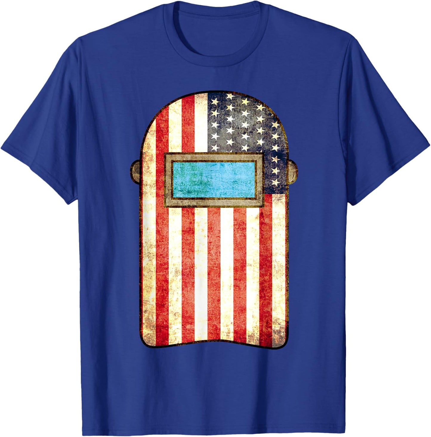 American Welder | US Flag Welding Hood Gift T-Shirt - T-Shirt | Royal