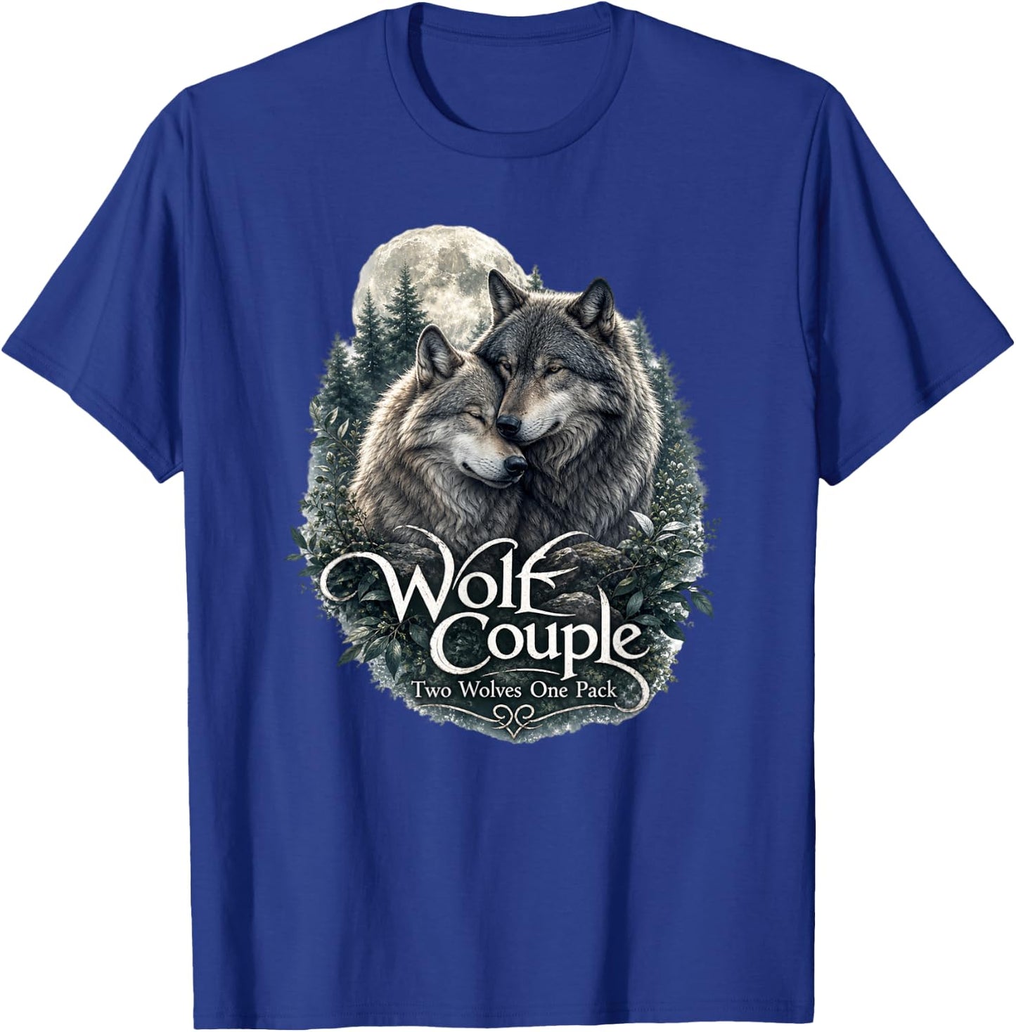 Wolf Couple Graphic Funny Wolf Lovers Wildlife Gift T-Shirt - T-Shirt | Royal