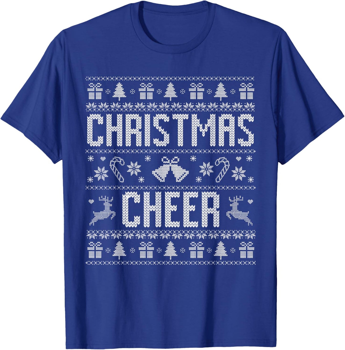 Funny Spreading Christmas Cheer Couples Ugly Pajamas Xmas T-Shirt - T-Shirt | Royal
