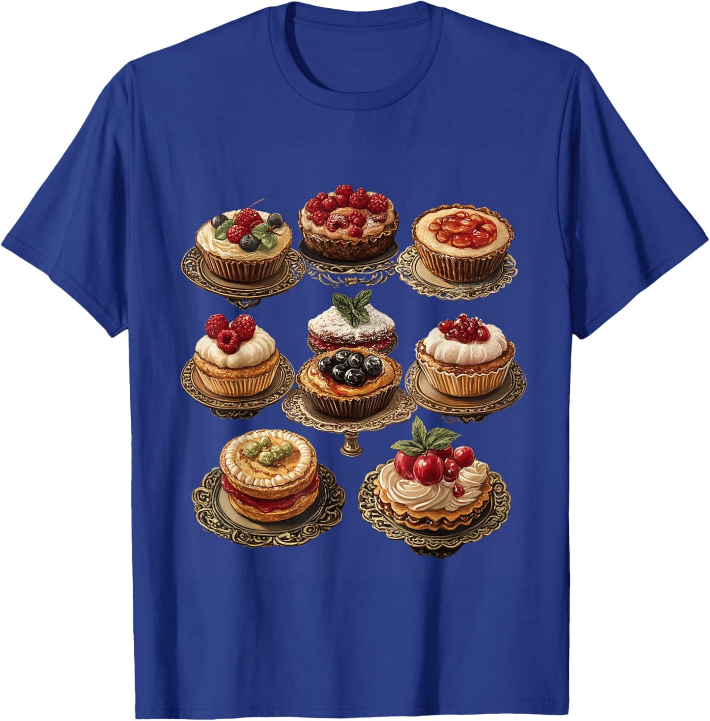 Illustrated Pastries and Desserts Collection T-Shirt - T-Shirt | Royal