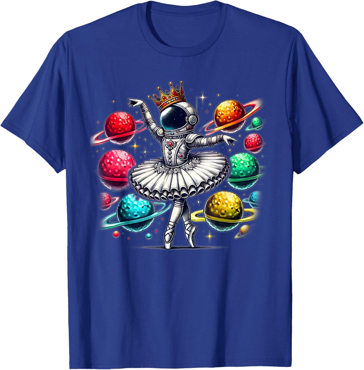 Ballerina Girl Space Astronaut T-Shirt - T-Shirt | Royal