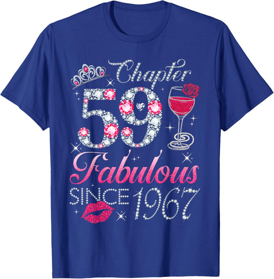 Chapter 59 Fabulous Since 1967 59Th Birthday Gift T-Shirt - T-Shirt | Royal