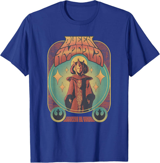 Star Wars Queen Amidala Retro Seventies Poster T-Shirt - T-Shirt | Royal