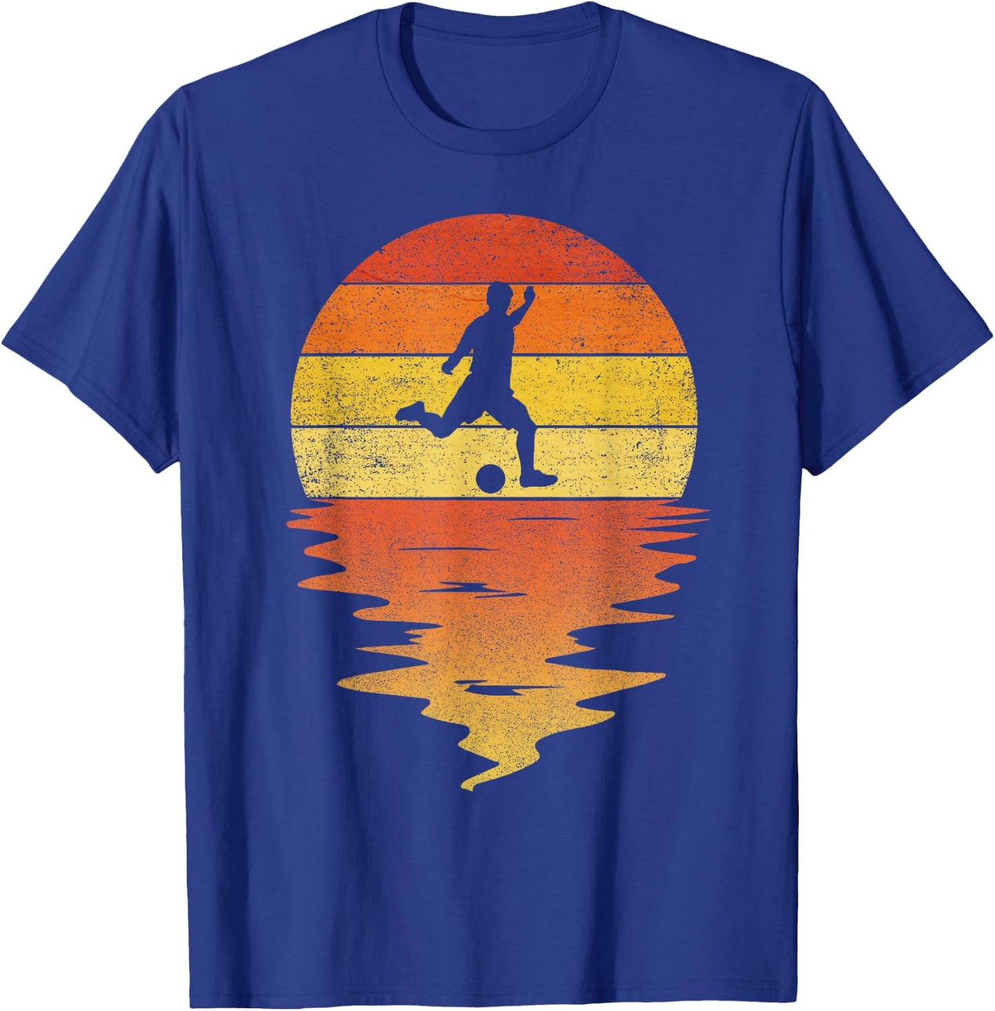 Soccer Football shirt retro sunset 70s vintage Soccer T-Shirt - T-Shirt | Royal