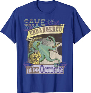 Tree Octopus Retro Women Men Youth T-Shirt - T-Shirt | Royal