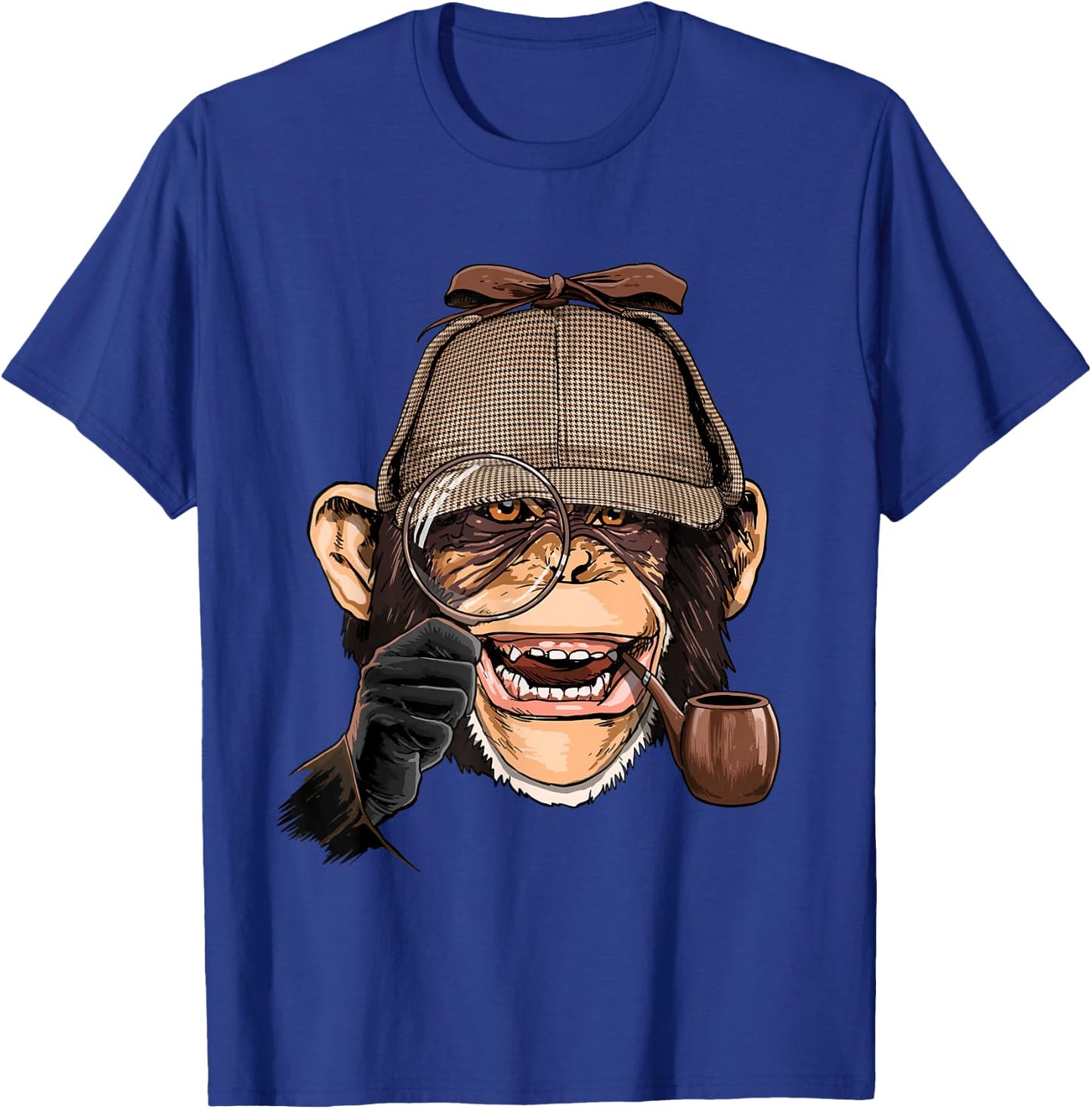 Chimpanzee Detective Great Ape Chimp Primate Animal Lover T-Shirt - T-Shirt | Royal