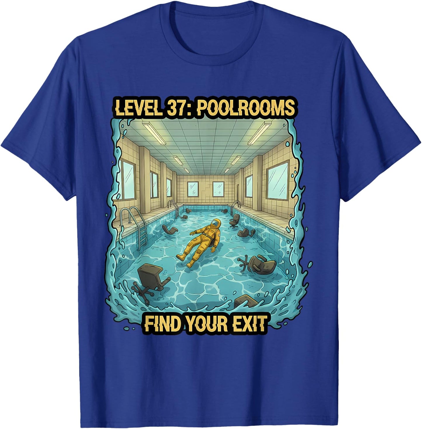 The Backrooms Level 37 Poolrooms T-Shirt - T-Shirt | Royal