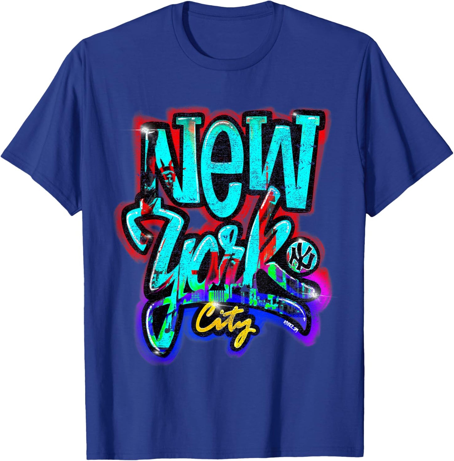 Urban Streetwear Graffiti-Style NYC - -Adults, Black, Small, Short Sleeve T-Shirt - T-Shirt | Royal