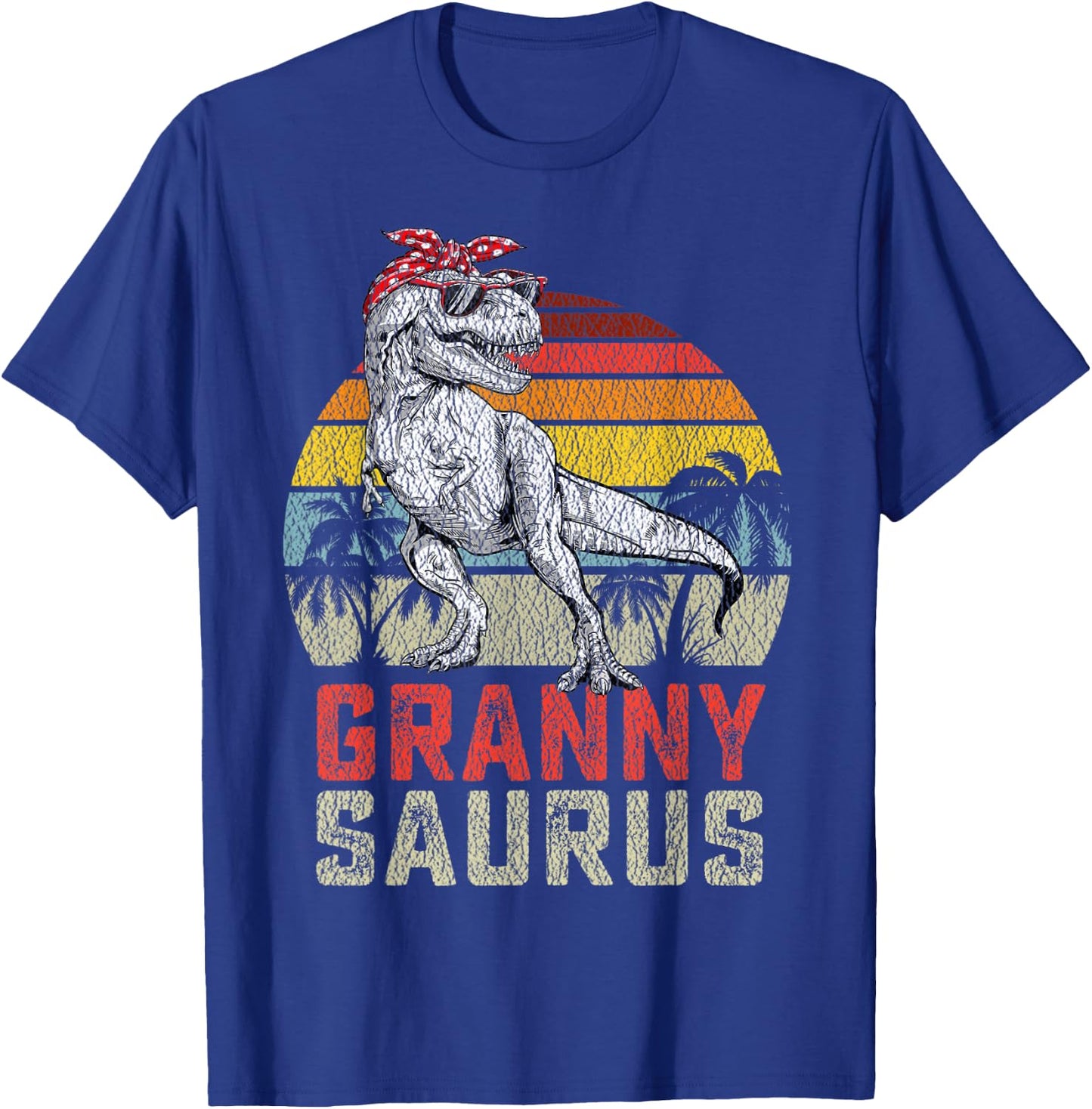 Grannysaurus T Rex Dinosaur Granny Saurus Family Matching T-Shirt - T-Shirt | Royal