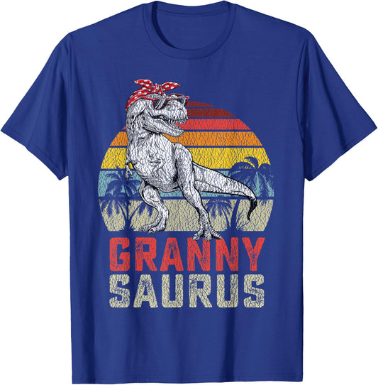 Grannysaurus T Rex Dinosaur Granny Saurus Family Matching T-Shirt - T-Shirt | Royal