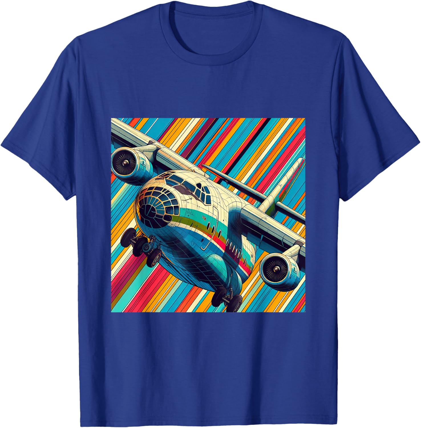 Antonov AN 225 Airplane Retro Style T-Shirt - T-Shirt | Royal