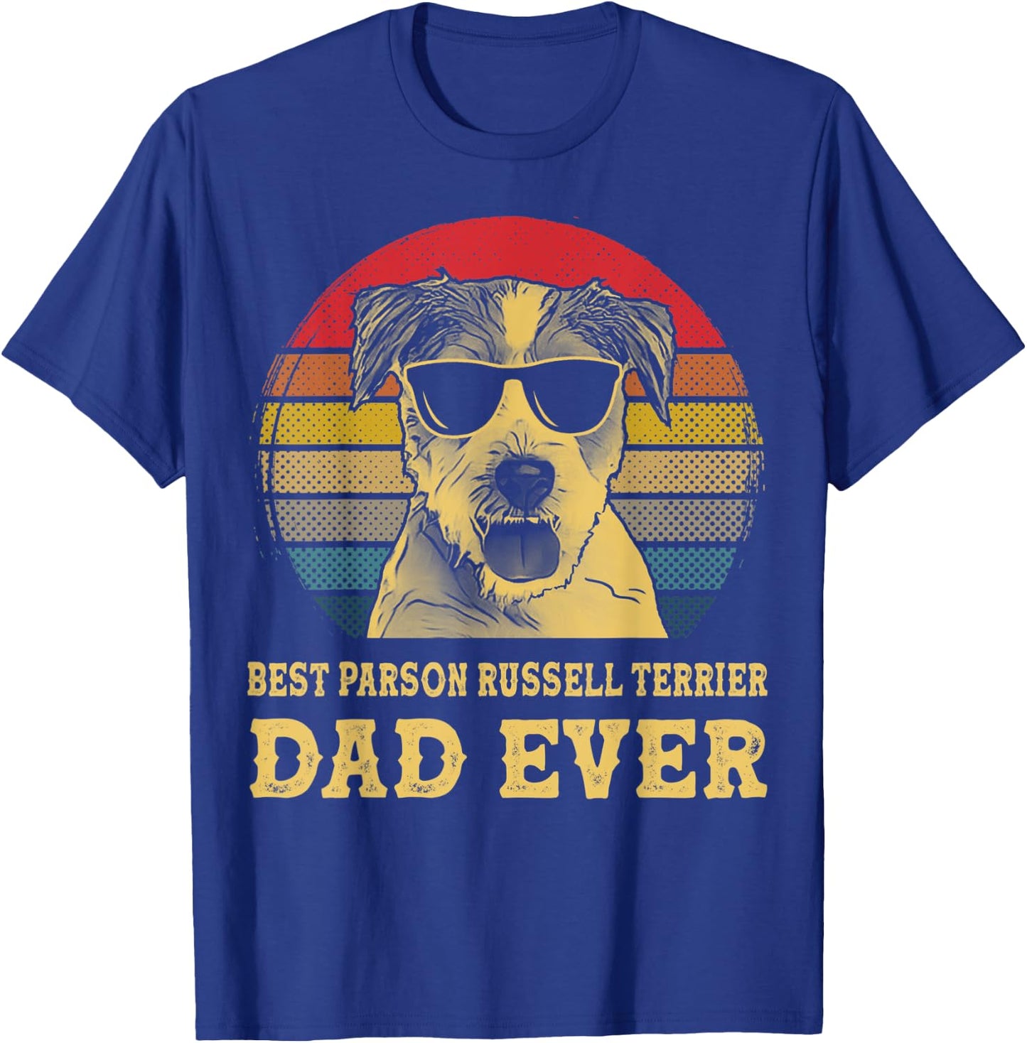 Best Parson Russell Terrier Dad Ever Dog Lover Retro Vintage Women Kids T-Shirt - T-Shirt | Royal