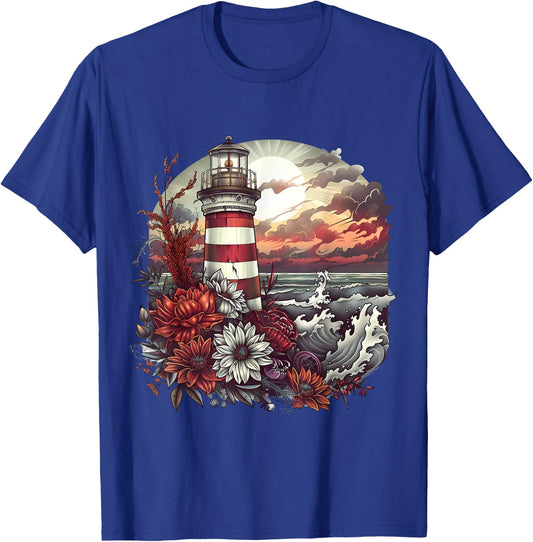 Lighthouse Seaside House Sailing Sea Boating Light House T-Shirt - T-Shirt | Royal