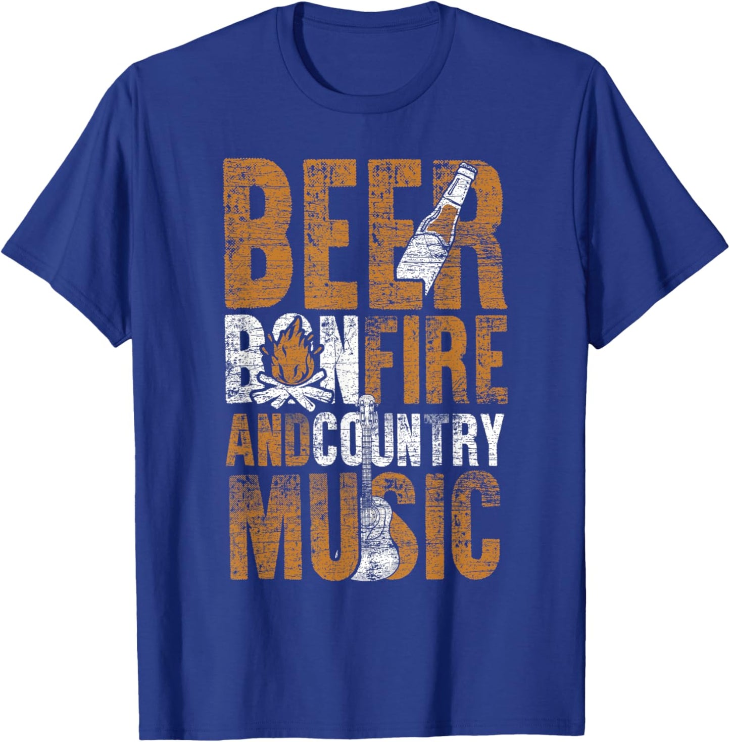 Cowboy Gift Beer Bonfire And Country Music Line Dance T-Shirt - T-Shirt | Royal