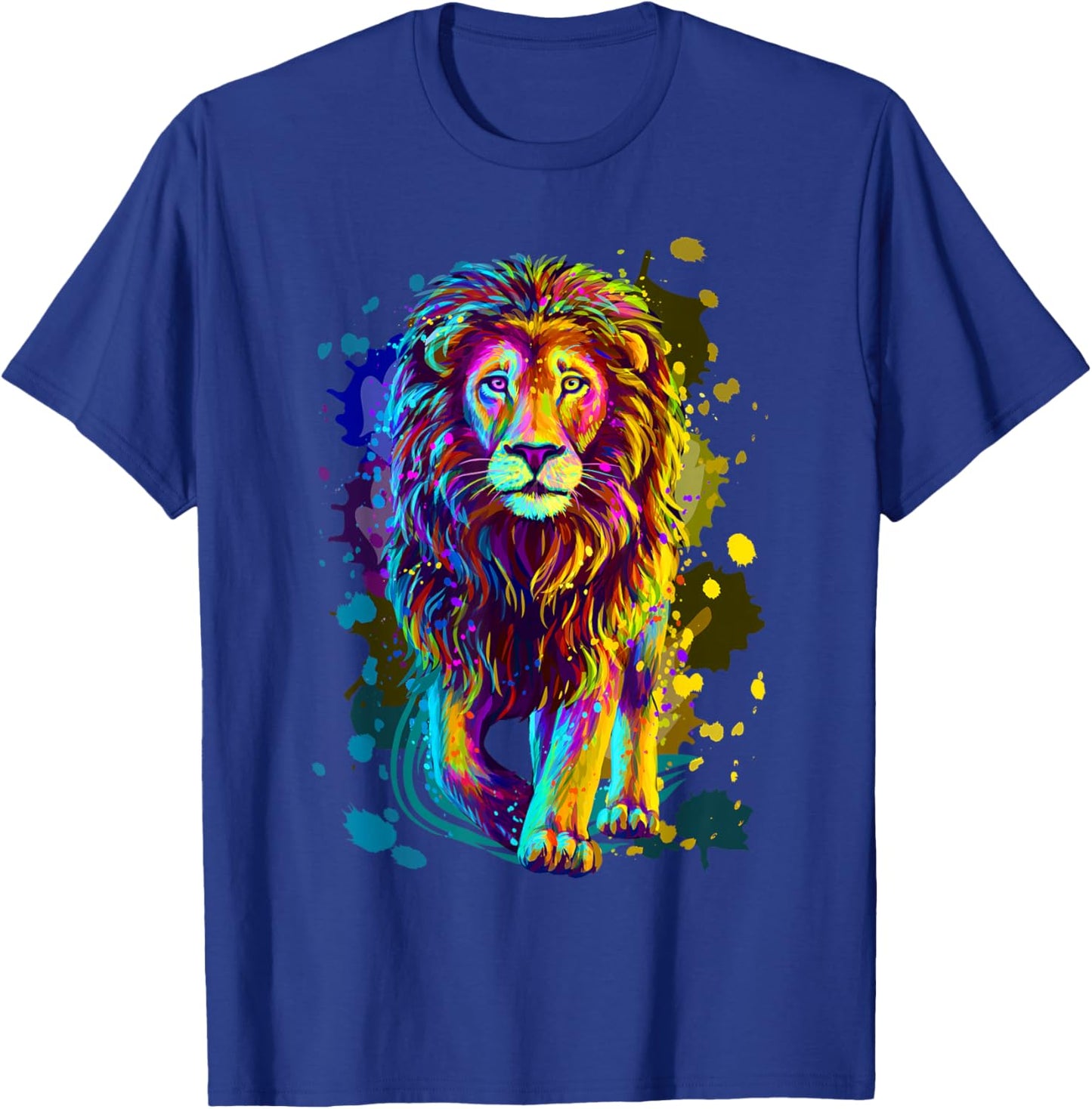 Cool Colorful Wild Lion Stylish T Shirt, Lion Graphic Design T-Shirt - T-Shirt | Royal