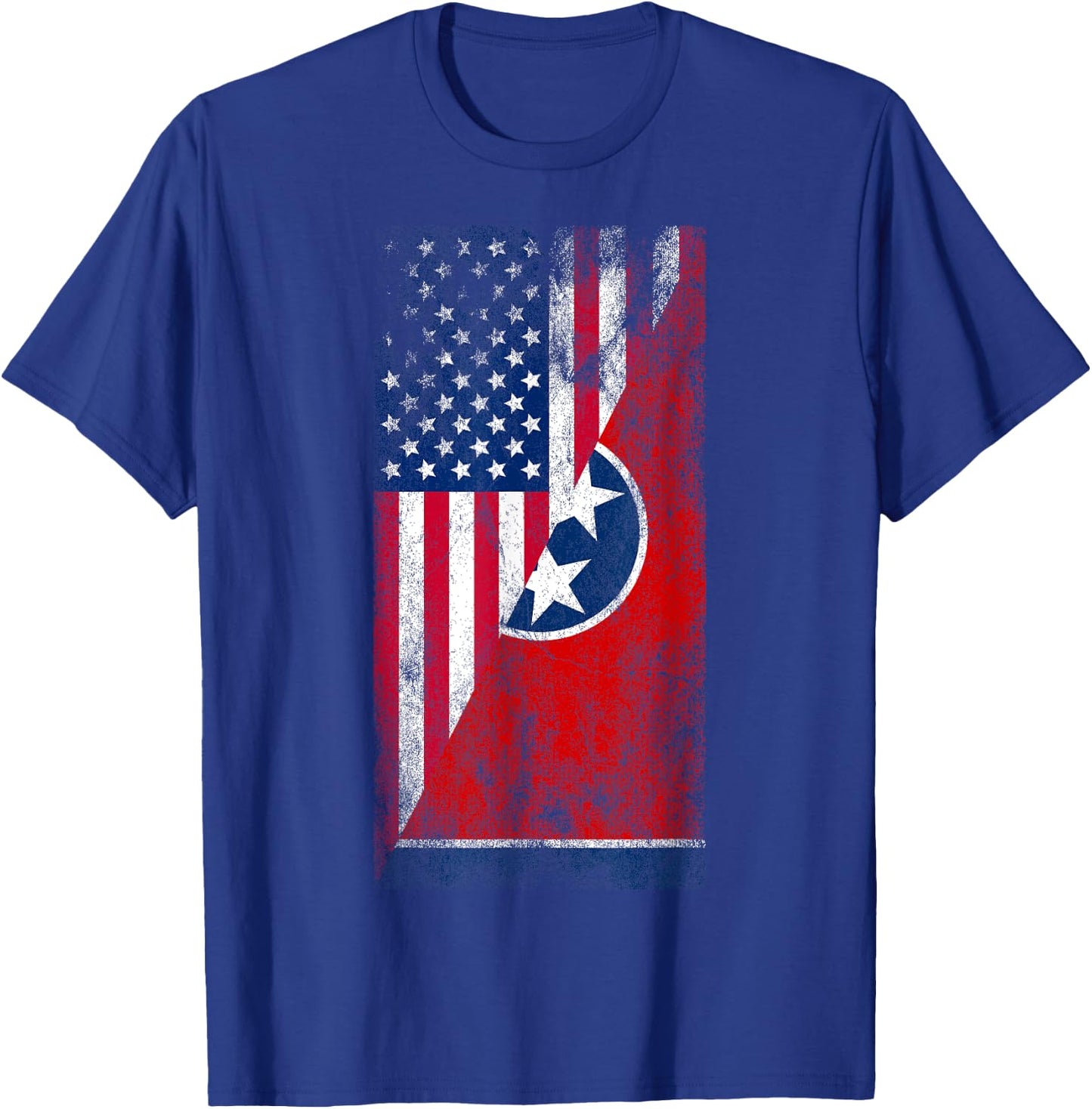 USA & Tennessee Flags - American Tennessean T-Shirt - T-Shirt | Royal