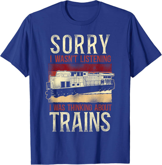 Freight Diesel Train Driver Trainspotting Locomotive Vintage T-Shirt - T-Shirt | Royal