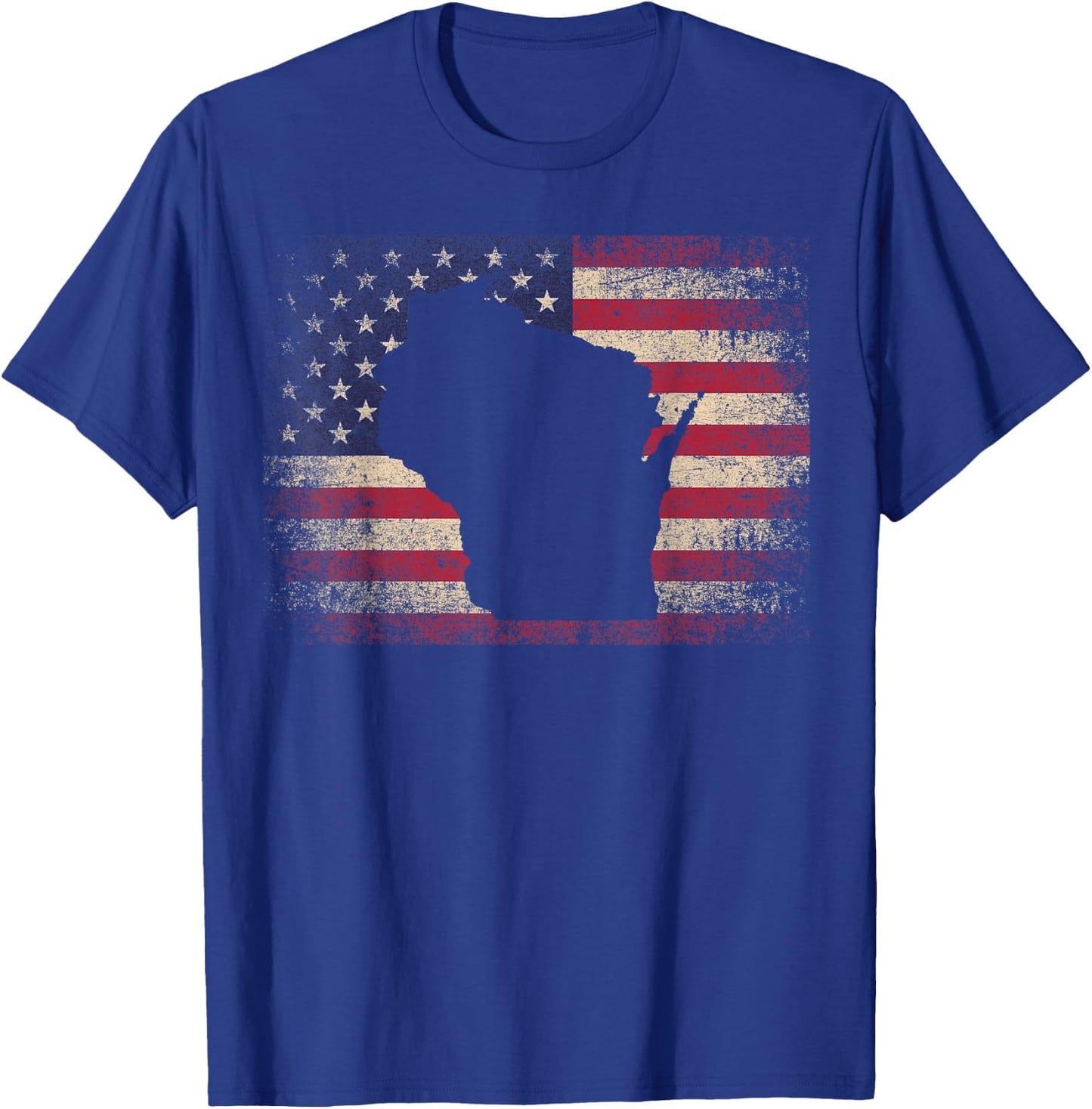 Wisconsin 4th of July Gift American Flag USA - America T-Shirt - T-Shirt | Royal