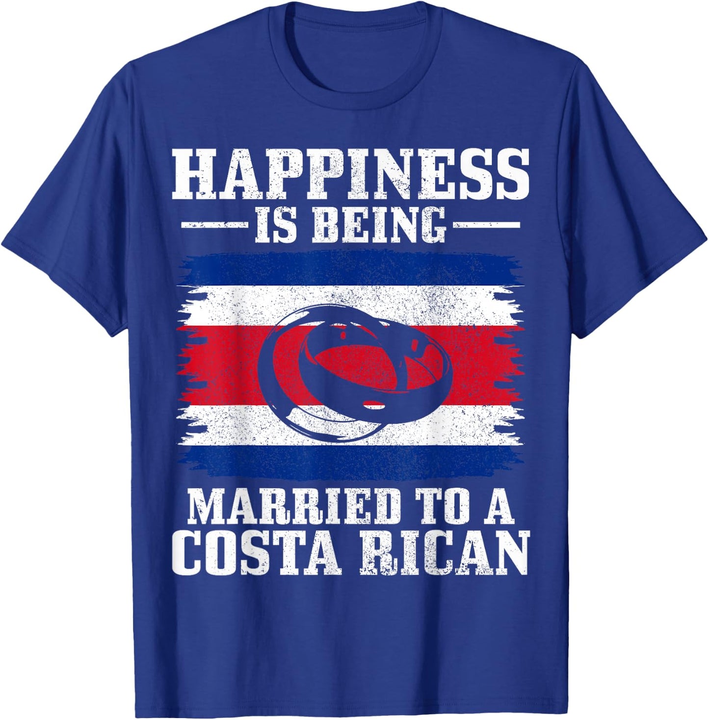 Costa Rican Wife Husband Married Wedding Costa Rica Flag T-Shirt - T-Shirt | Royal