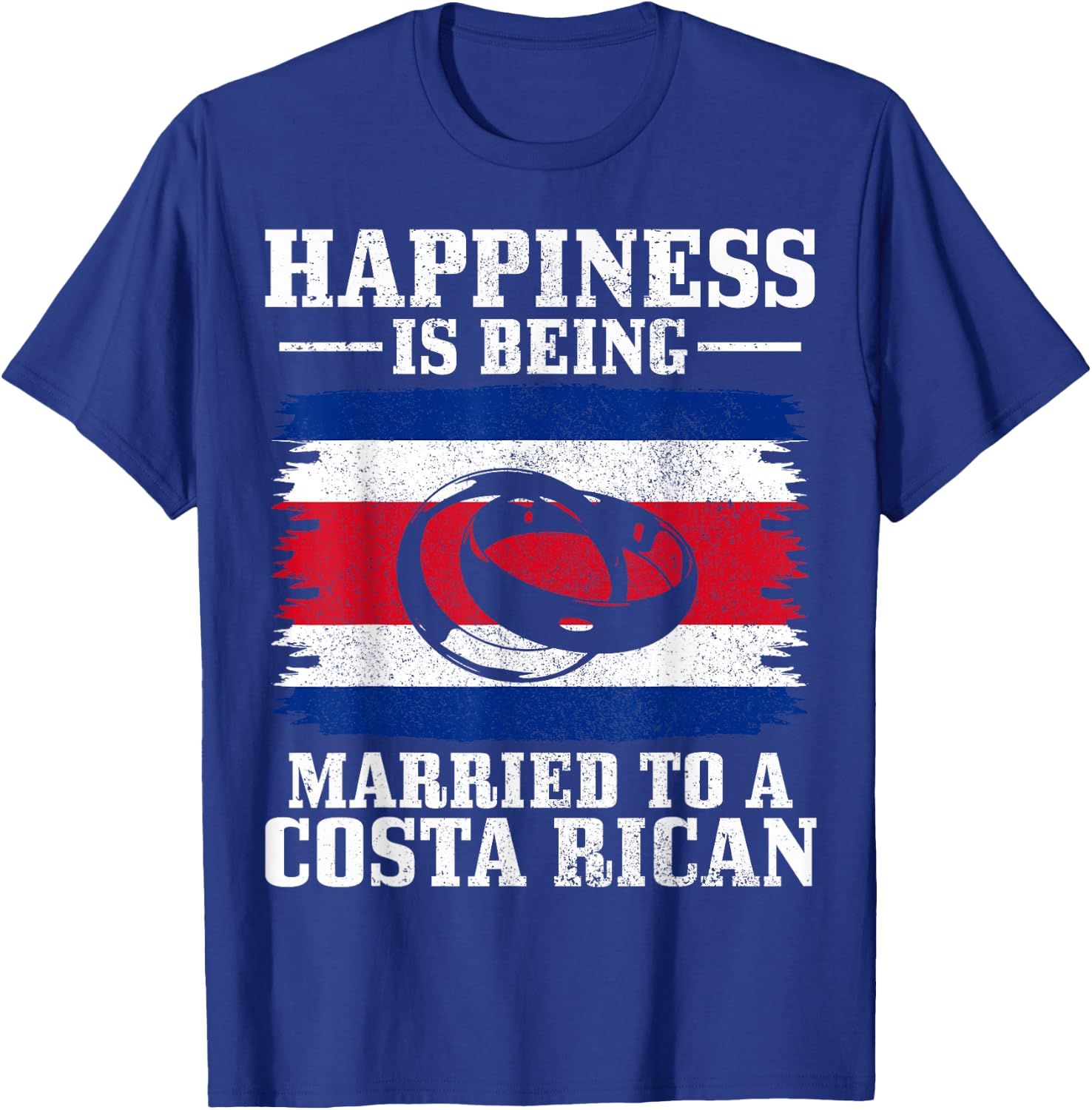 Costa Rican Wife Husband Married Wedding Costa Rica Flag T-Shirt - T-Shirt | Royal