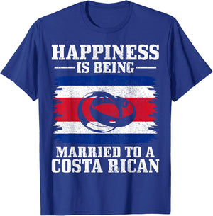 Costa Rican Wife Husband Married Wedding Costa Rica Flag T-Shirt - T-Shirt | Royal