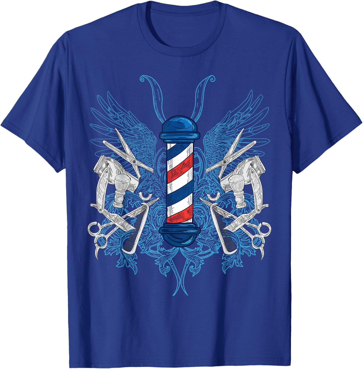 Funny Barber Design Men Dad Barbershop Hairdresser Stylist T-Shirt - T-Shirt | Royal