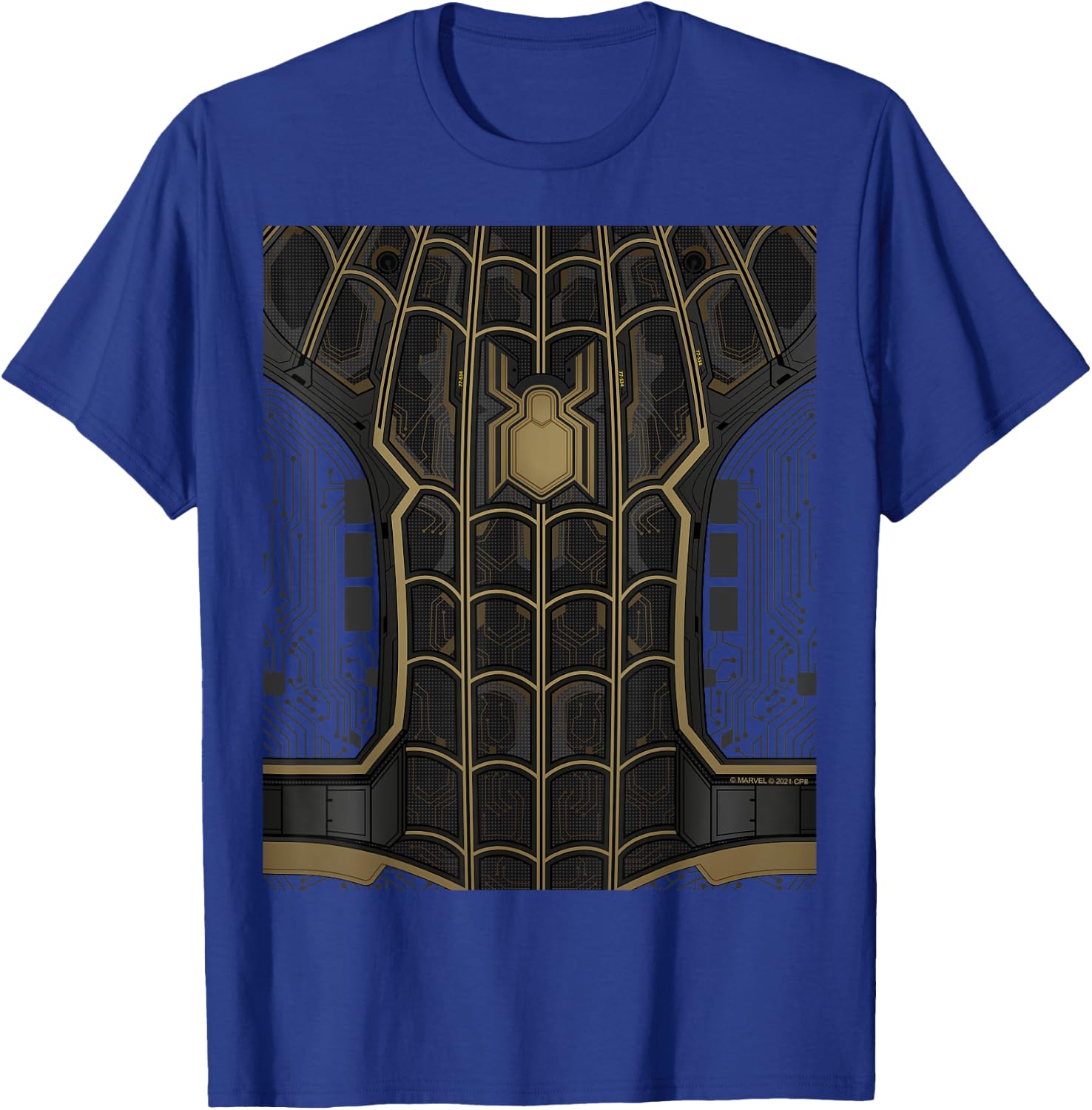 Marvel Spider-Man: No Way Home Black Gold Suit Front Back T-Shirt - T-Shirt | Royal