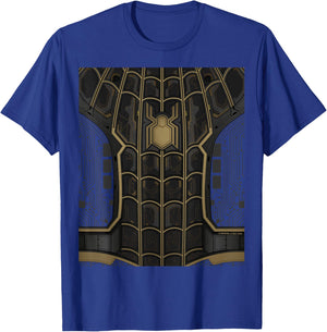 Marvel Spider-Man: No Way Home Black Gold Suit Front Back T-Shirt - T-Shirt | Royal