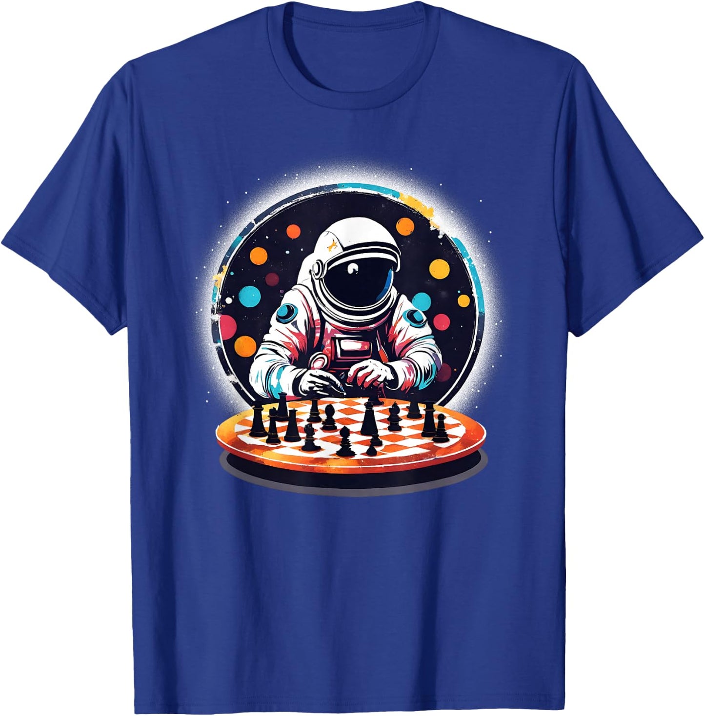 Astronaut Playing Chess in Space Boys Girls T-Shirt - T-Shirt | Royal