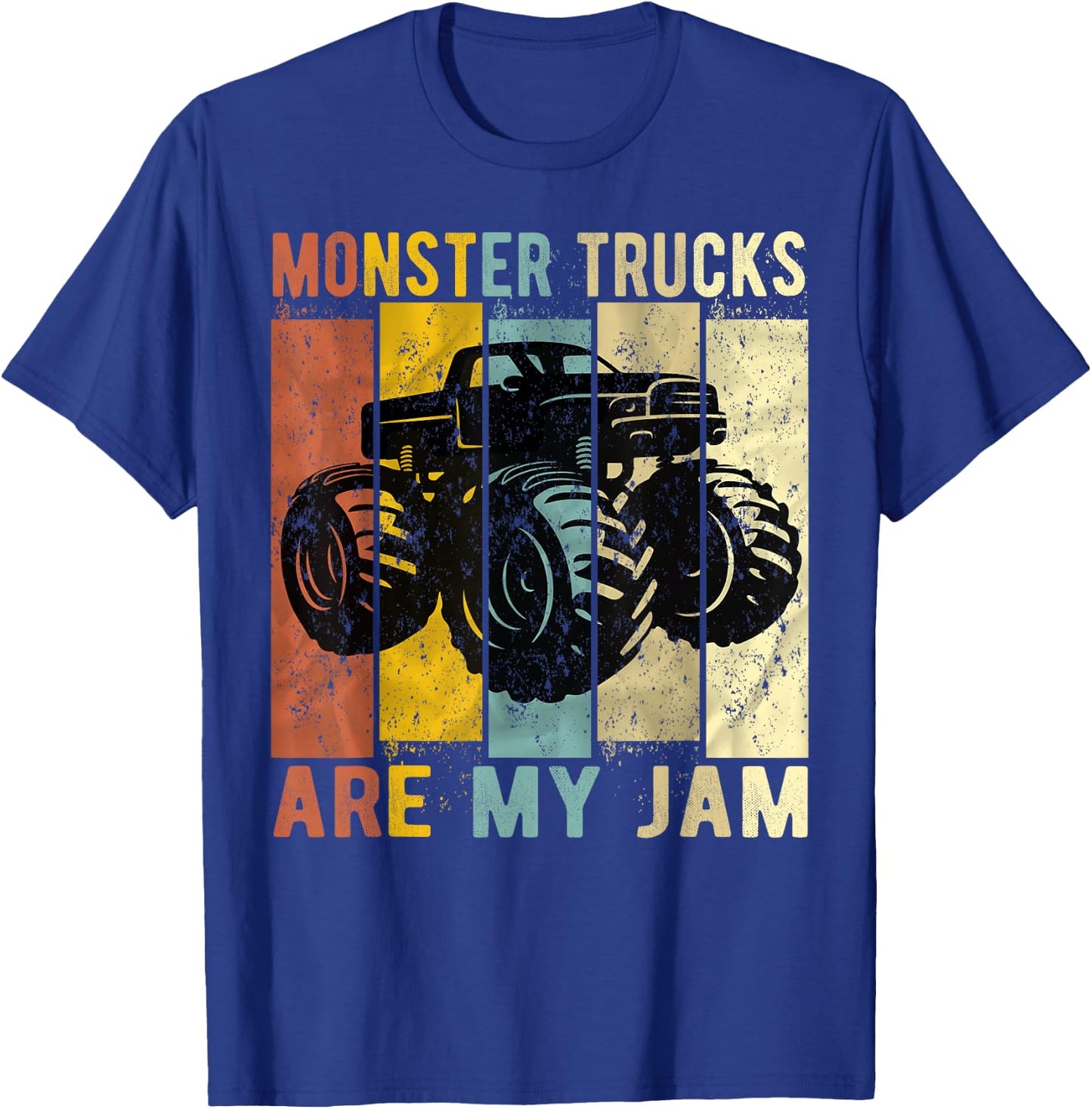 Monster Trucks Are My Jam Vintage Retro Monster Truck T-Shirt - T-Shirt | Royal