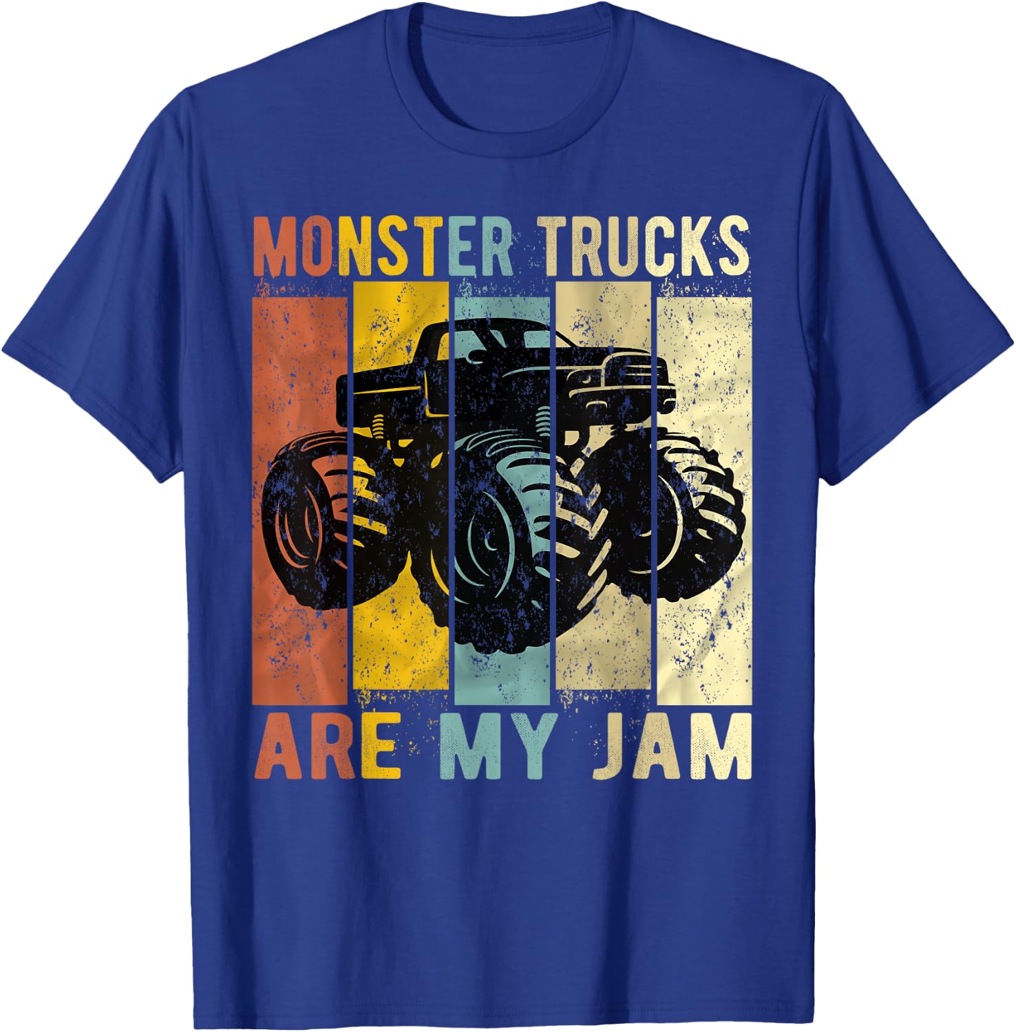 Monster Trucks Are My Jam Vintage Retro Monster Truck T-Shirt - T-Shirt | Royal
