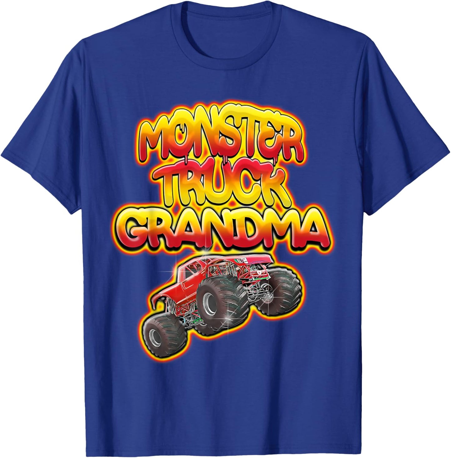 Monster Truck Grandma Hot Red Graffiti Style T-Shirt - T-Shirt | Royal