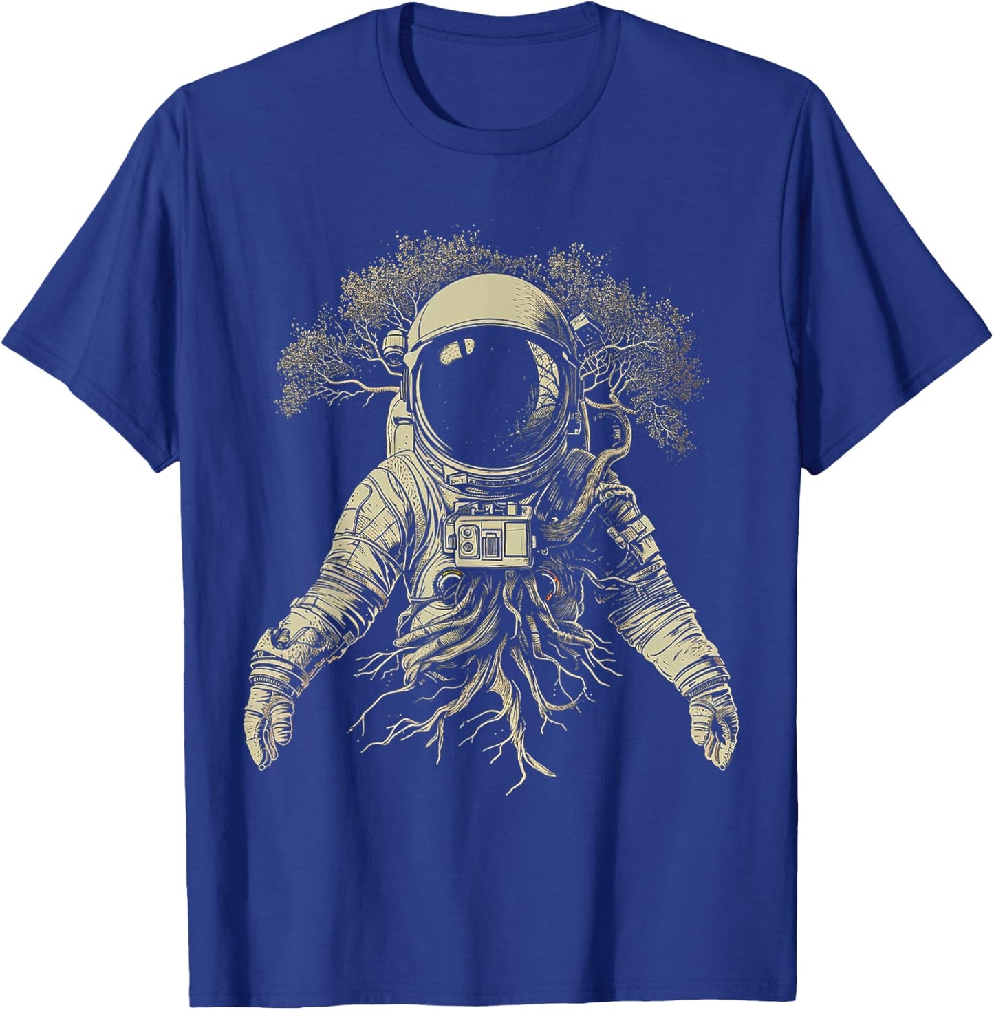 Astronaut Tree Artwork Space Nature Astronaut T-Shirt - T-Shirt | Royal