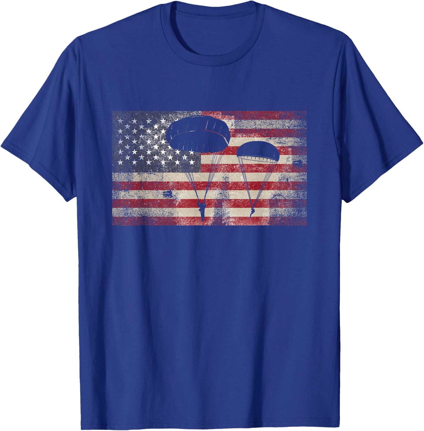American Flag Paratrooper Airborne Division T-Shirt - T-Shirt | Royal