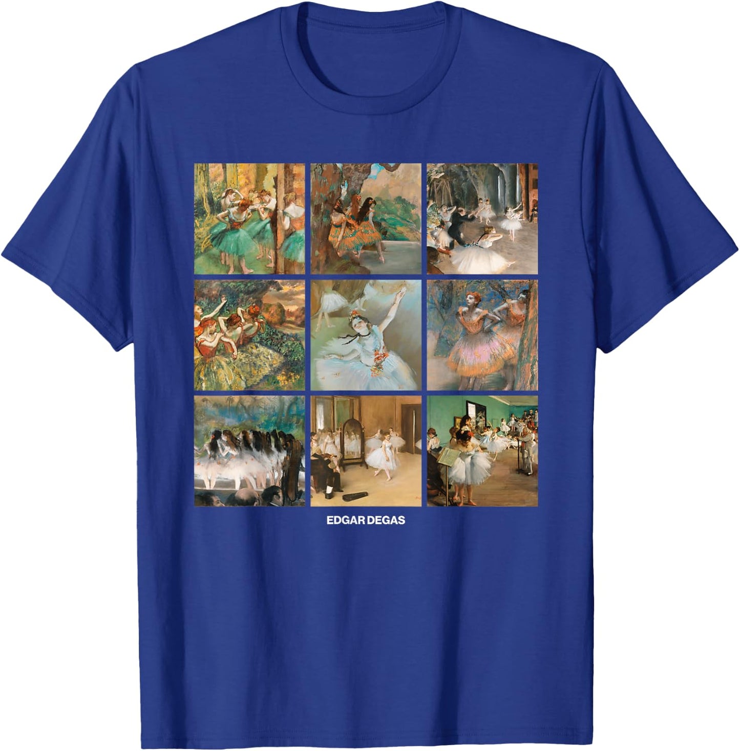 Fine Arts Bottega Edgar Degas Grid - Dancers, Ballerinas - Impressionism T-Shirt - T-Shirt | Royal