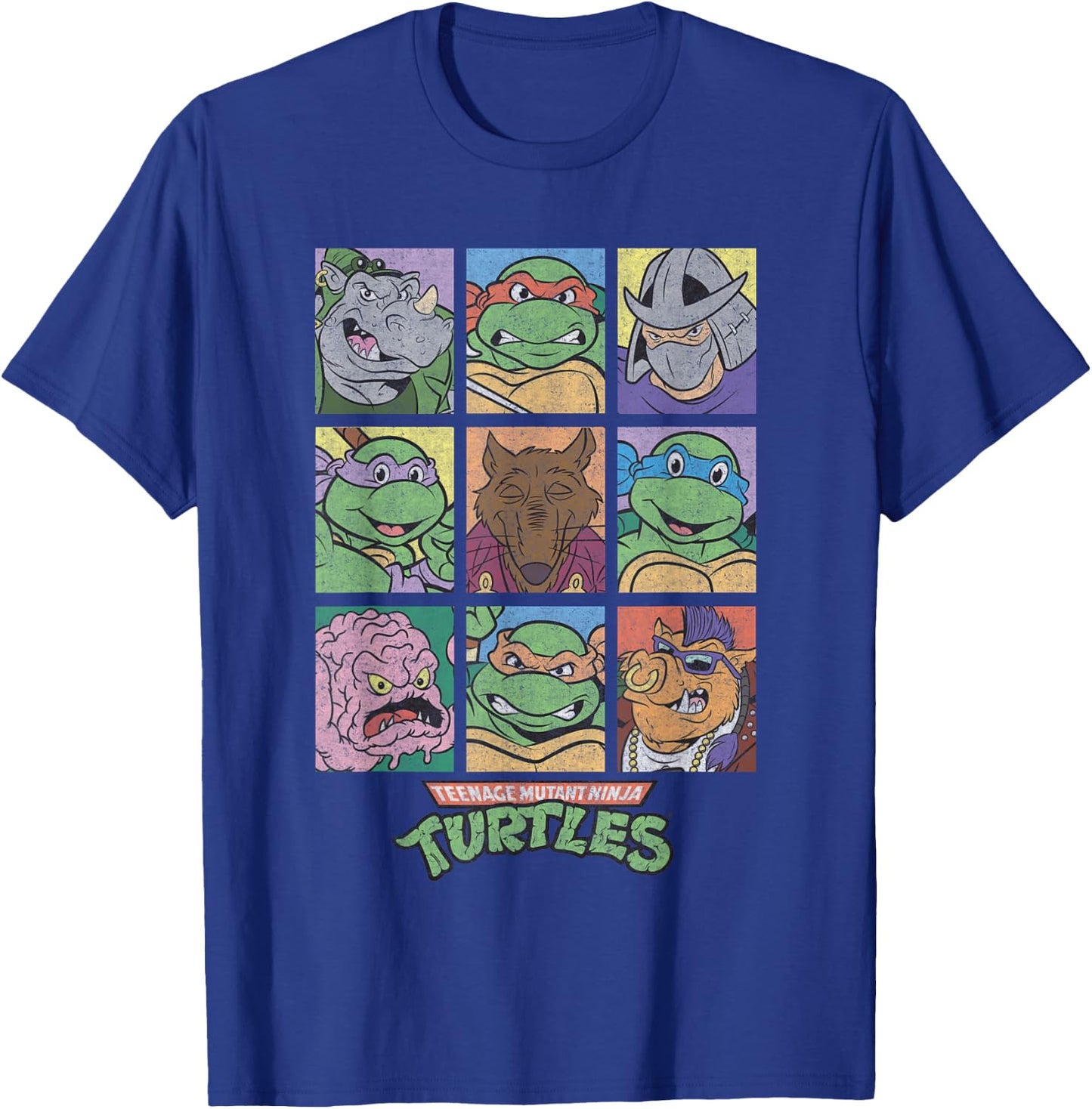 TMNT All Characters Square Design T-Shirt - T-Shirt | Royal