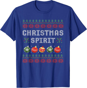 Balls Deep in The Christmas Spirit Couples Matching Ugly T-Shirt - T-Shirt | Royal