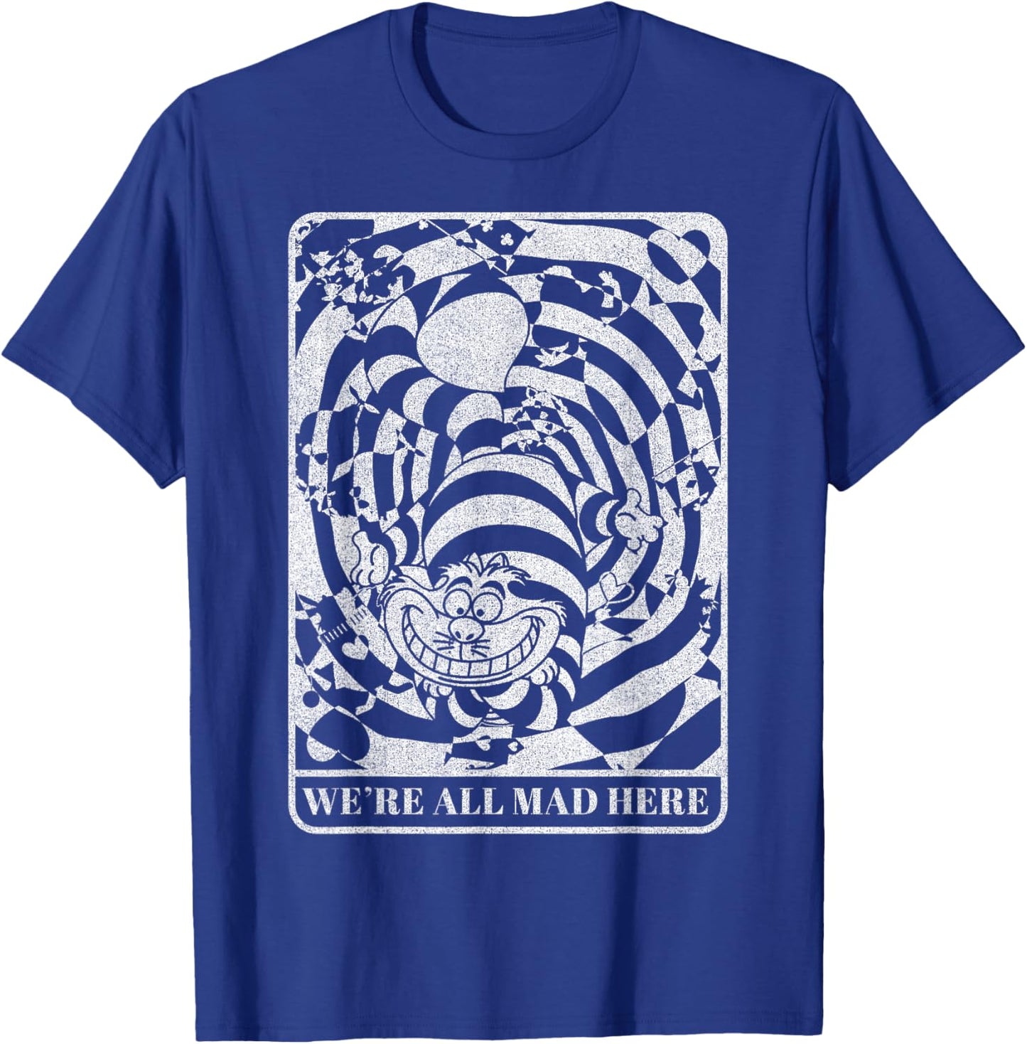 Disney Alice in Wonderland Cheshire Cat We're All Mad Here Small T-Shirt - T-Shirt | Royal