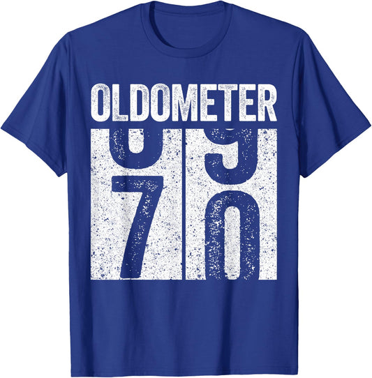 Oldometer 70 Shirt Men Women 70th Birthday T-Shirt - T-Shirt | Royal