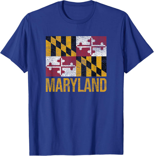 Maryland State Flag Annapolis Baltimore Chesapeake Bay T-Shirt - T-Shirt | Royal
