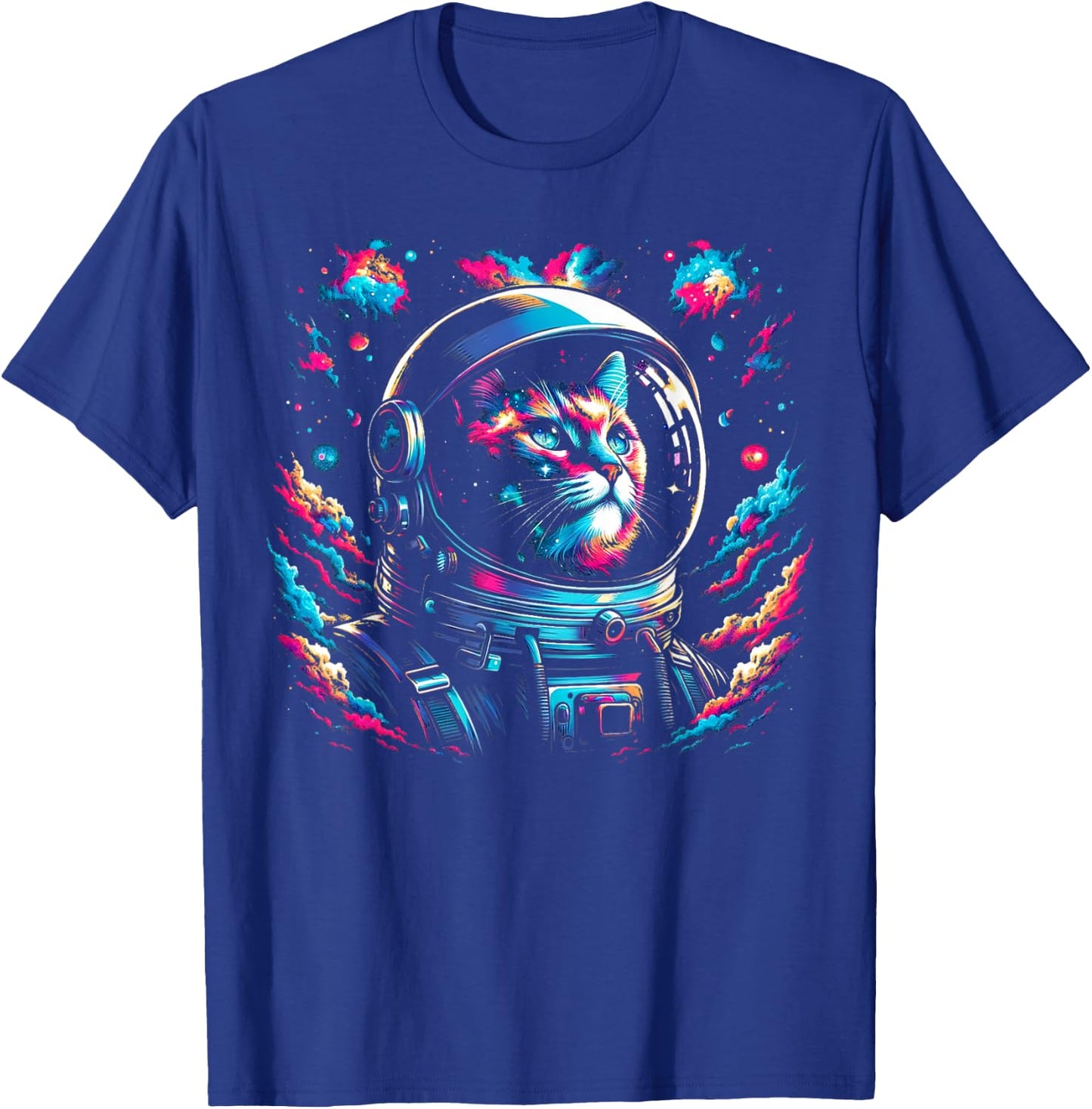 Cat in Space Astronaut Outer Galaxy Kitten Gifts Cat Space Men Women Kids T-Shirt - T-Shirt | Royal