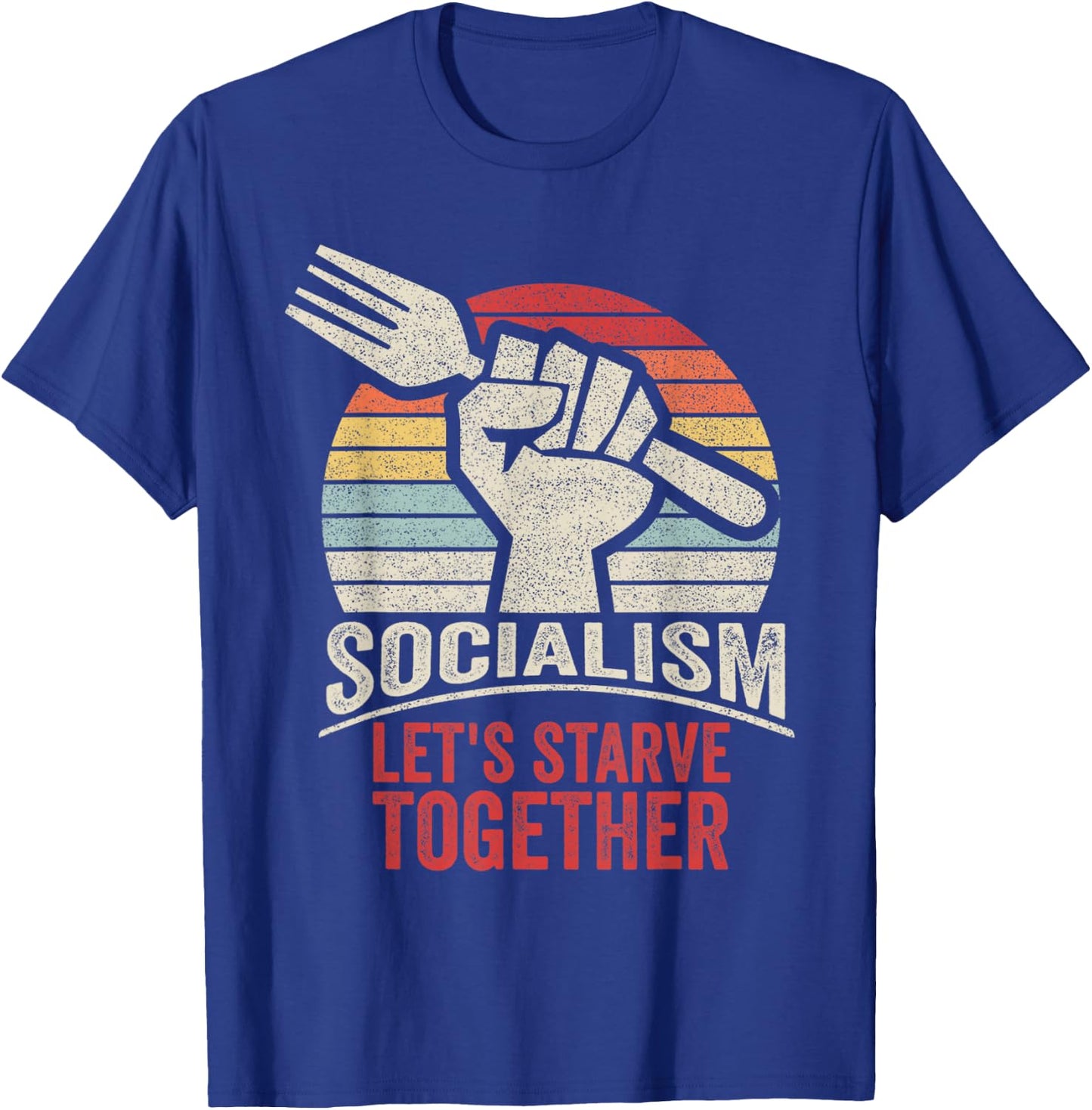 Retro Vintage Anti Communism Anti Socialism T-Shirt - T-Shirt | Royal