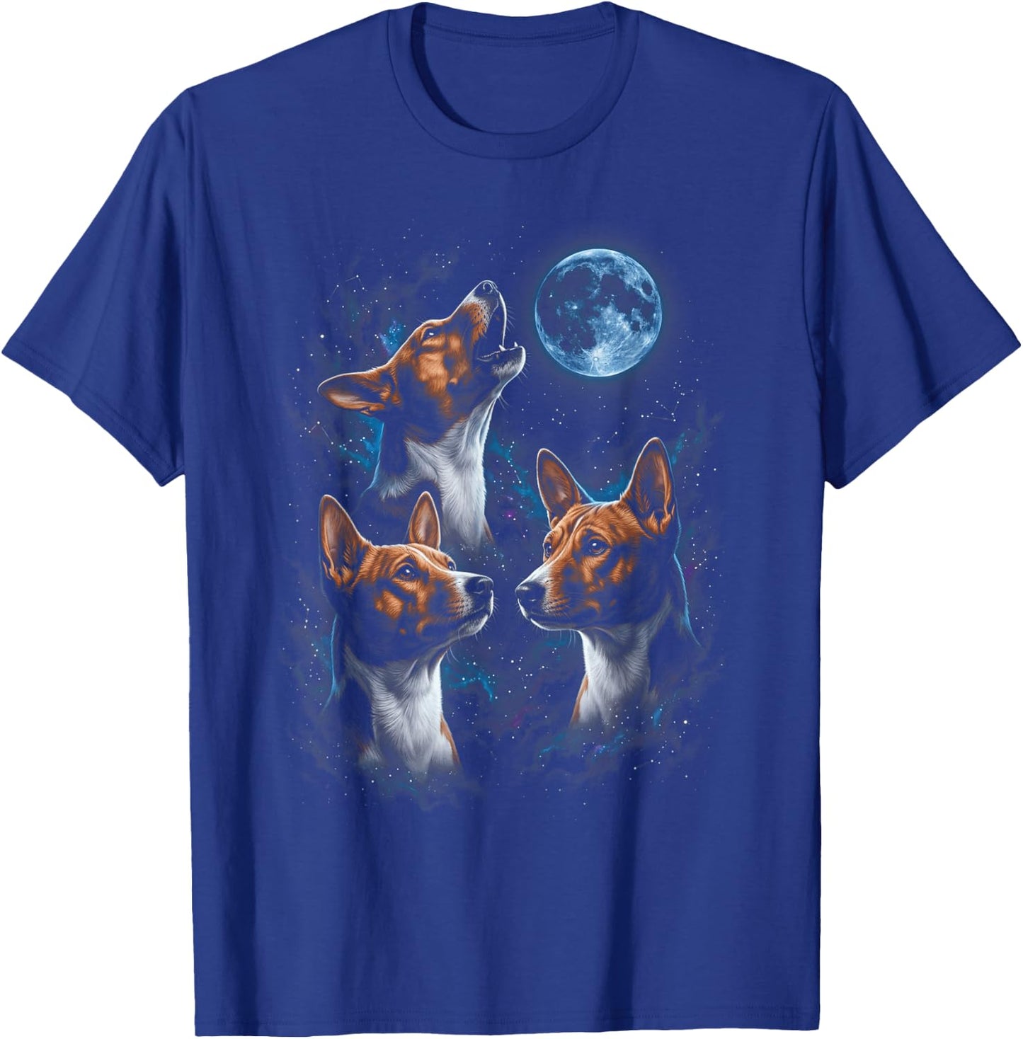 Howling At The Moon Basenji Dogs T-Shirt - T-Shirt | Royal